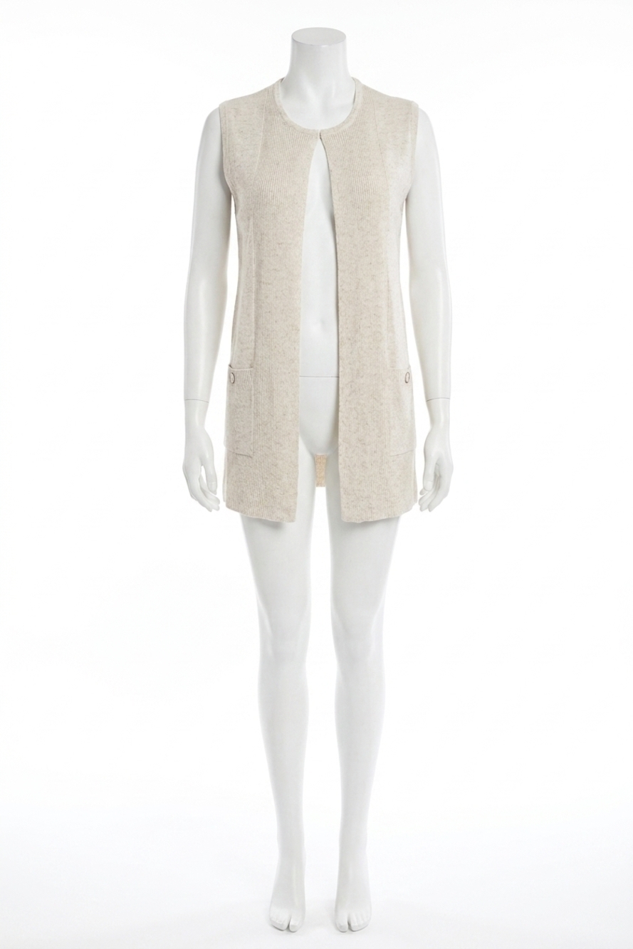 NEW ANGEL linen long vest in sand